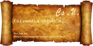 Csizmadia Urbán névjegykártya